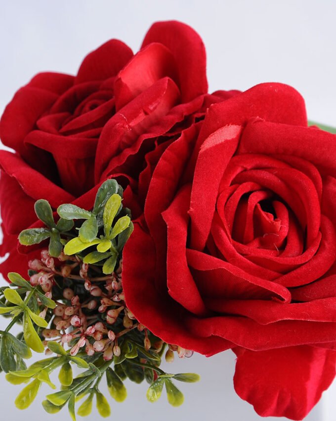 Artificial Flower 14*19*15cm Rose in ceramic pot GS-06919030+F-R1