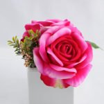 Artificial Flower 14*19*15cm Rose in ceramic pot GS-06919030+F-R2