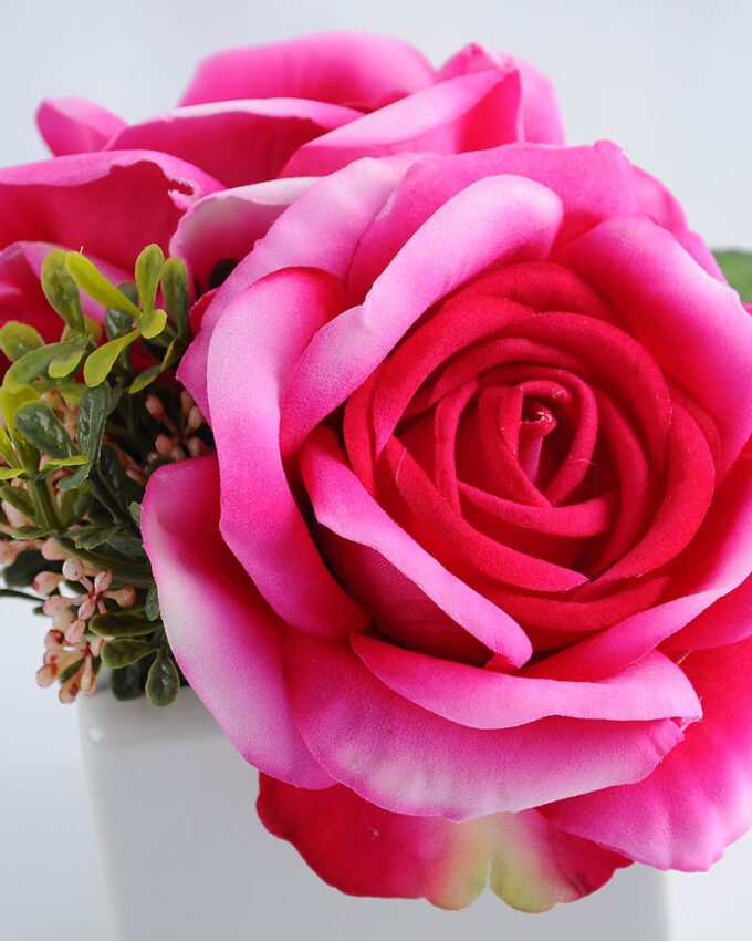 Artificial Flower 14*19*15cm Rose in ceramic pot GS-06919030+F-R2 2 Artificial Flower 14*19*15cm Rose in ceramic pot GS-06919030+F-R2