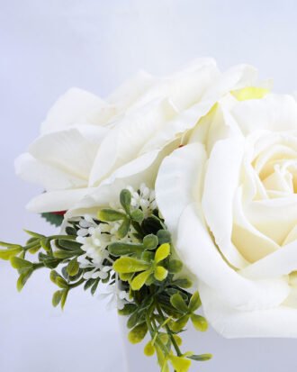 Artificial Flower 14*19*15cm Rose in ceramic pot GS-06919030+F-W1