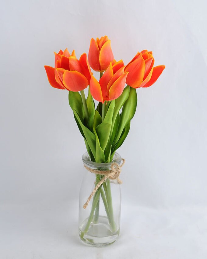Artificial Flower 15*15*28CM TULIP*6 IN GLASS POT WITH FAKE WATER GS-52719003-O1