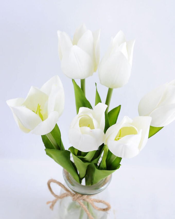 Artificial Flower 15*15*28CM TULIP*6 IN GLASS POT WITH FAKE WATER GS-52719003-W1 2 Artificial Flower 15*15*28CM TULIP*6 IN GLASS POT WITH FAKE WATER GS-52719003-W1