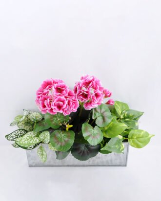 Artificial Flower 39*20*30cm begonia in Tin pot GS-03319053-R2
