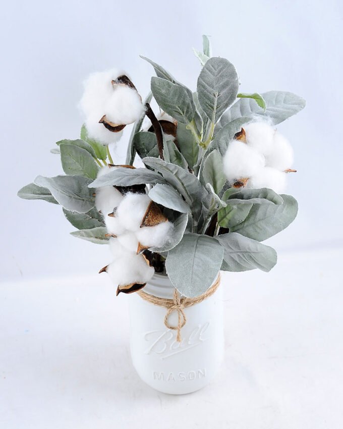 Artificial Flower 20*18*29cm cotton leaf in Glass GS-03319202 1 Artificial Flower 20*18*29cm cotton leaf in Glass GS-03319202