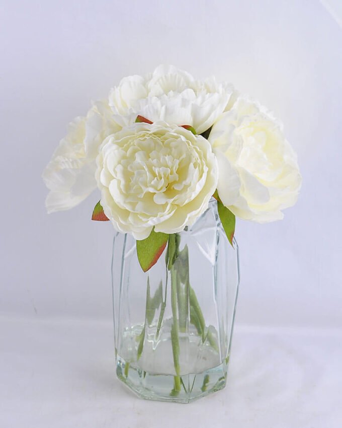 Artificial Flower 22*22*28CM peony in glass pot with fake water GS-52719009 1 Artificial Flower 22*22*28CM peony in glass pot with fake water GS-52719009