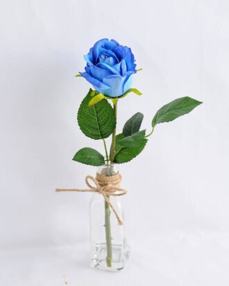 Artificial Flower 8*8*32CM single rose in glass pot with fake water GS-52719014-B1