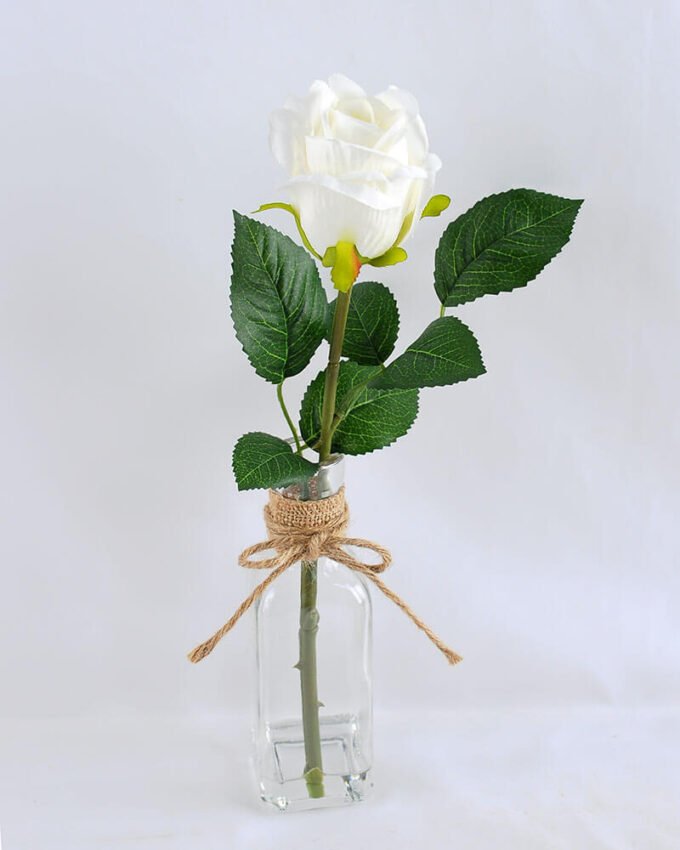 Artificial Flower 8*8*32CM single rose in glass pot with fake water GS-52719014-W1 1 Artificial Flower 8*8*32CM single rose in glass pot with fake water GS-52719014-W1