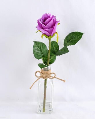 Artificial Flower 8*8*32CM single rose in glass pot with fake water GS-52719014-Z1