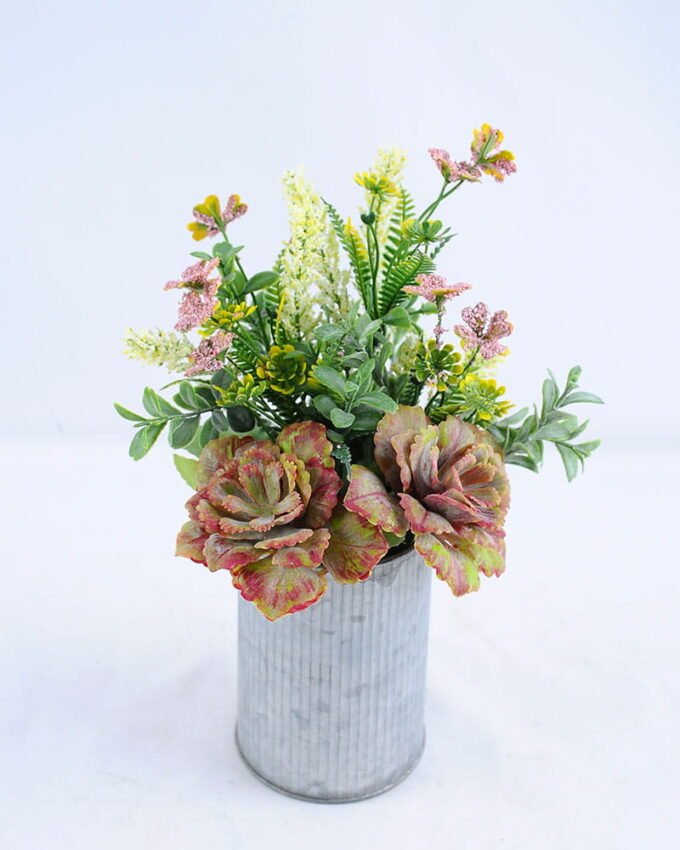 Artificial Flower 17*11*23 Artificial Flower 17*11*23.5cm succulent plants in Tin pot GS-03319144