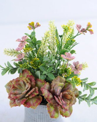 Artificial Flower 17*11*23.5cm succulent plants in Tin pot GS-03319144