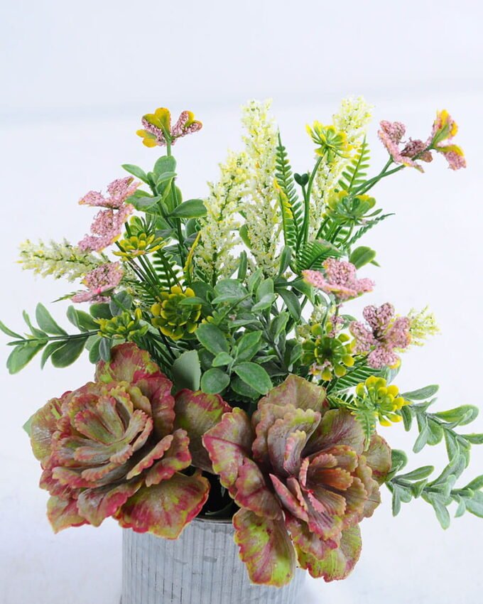 Artificial Flower 17*11*23 Artificial Flower 17*11*23.5cm succulent plants in Tin pot GS-03319144