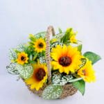 Artificial Flower 25*24*22cm sunflower leaf in Basket GS-03319096