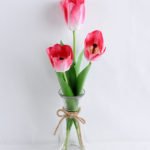 Artificial Flower 13*13*46CM tulip*3 in glass pot with fake water GS-52719016+F-P1