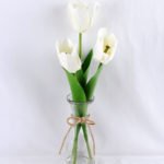 Artificial Flower 13*13*46CM tulip*3 in glass pot with fake water GS-52719016+F-W1