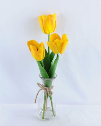 Artificial Flower 13*13*46CM tulip*3 in glass pot with fake water GS-52719016+F-Y1 Potted Flowers&Plants YeahFlower is one of Chinese leading OEM manufacturers and exporters , supplying the silk flowers, wholesale artificial trees Artificial Flower 13*13*46CM tulip*3 in glass pot with fake water GS-52719016+F-Y1