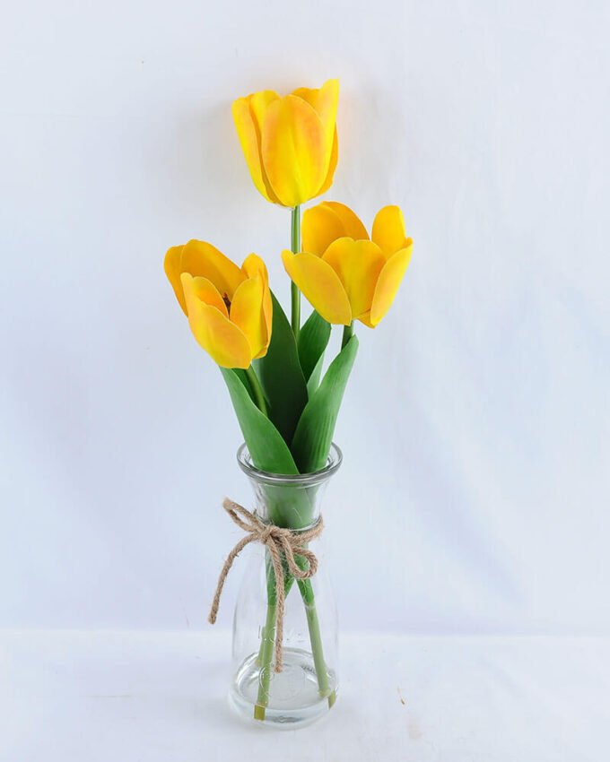 Artificial Flower 13*13*46CM tulip*3 in glass pot with fake water GS-52719016+F-Y1 1 Artificial Flower 13*13*46CM tulip*3 in glass pot with fake water GS-52719016+F-Y1