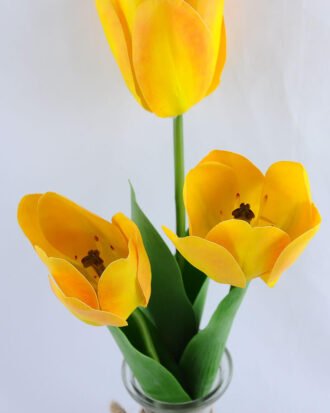 Artificial Flower 13*13*46CM tulip*3 in glass pot with fake water GS-52719016+F-Y1 Potted Flowers&Plants YeahFlower is one of Chinese leading OEM manufacturers and exporters , supplying the silk flowers, wholesale artificial trees Artificial Flower 13*13*46CM tulip*3 in glass pot with fake water GS-52719016+F-Y1
