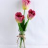 Artificial Flower 13*13*46CM tulip*3 in glass pot with fake water GS-52719016+F-Z1