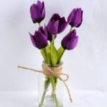 Artificial Flower 13*13*27CM tulip*5 in glass pot with fake water GS-52719018-Z1