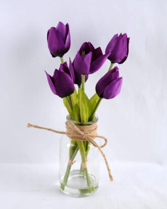 Artificial Flower 13*13*27CM tulip*5 in glass pot with fake water GS-52719018-Z1 Potted Flowers&Plants YeahFlower is one of Chinese leading OEM manufacturers and exporters , supplying the silk flowers, wholesale artificial trees Artificial Flower 13*13*27CM tulip*5 in glass pot with fake water GS-52719018-Z1