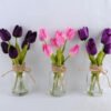Artificial Flower 13*13*27CM tulip*5 in glass pot with fake water GS-52719018-Z1 2 Artificial Flower 13*13*27CM tulip*5 in glass pot with fake water GS-52719018-Z1