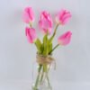 Artificial Flower 13*13*27CM tulip*5 in glass pot with fake water GS-52719018-Z1 3 Artificial Flower 13*13*27CM tulip*5 in glass pot with fake water GS-52719018-Z1