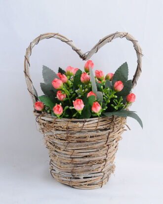 Artificial Tree 16*13*21cm Rose buds in Basket GS-03319082-P1