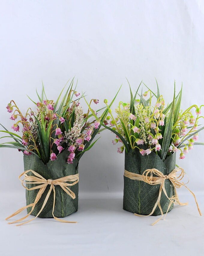 Artificial Flower 17*12*27.5CM Bell flower in linen wrapped GS-52819015-P1