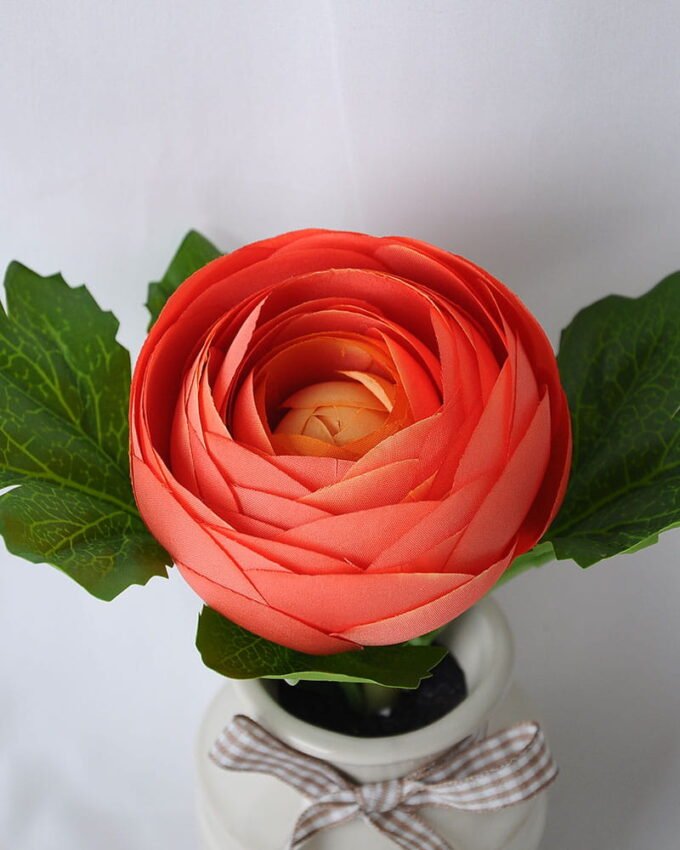 Artificial Flower 18*12*17CM Camellia Rose In Ceramic Pot GS-06919040-O1