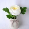 Artificial Flower 18*12*17CM Camellia Rose In Ceramic Pot GS-06919040-W1