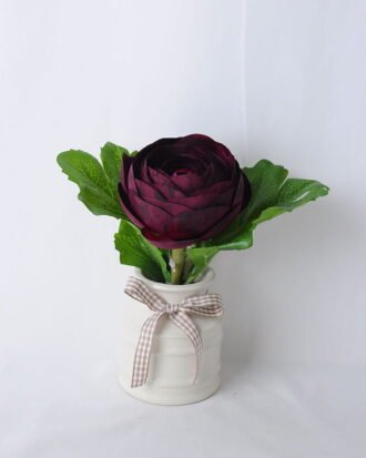 Artificial Flower 18*12*17CM Camellia Rose In Ceramic Pot GS-06919040-Z1