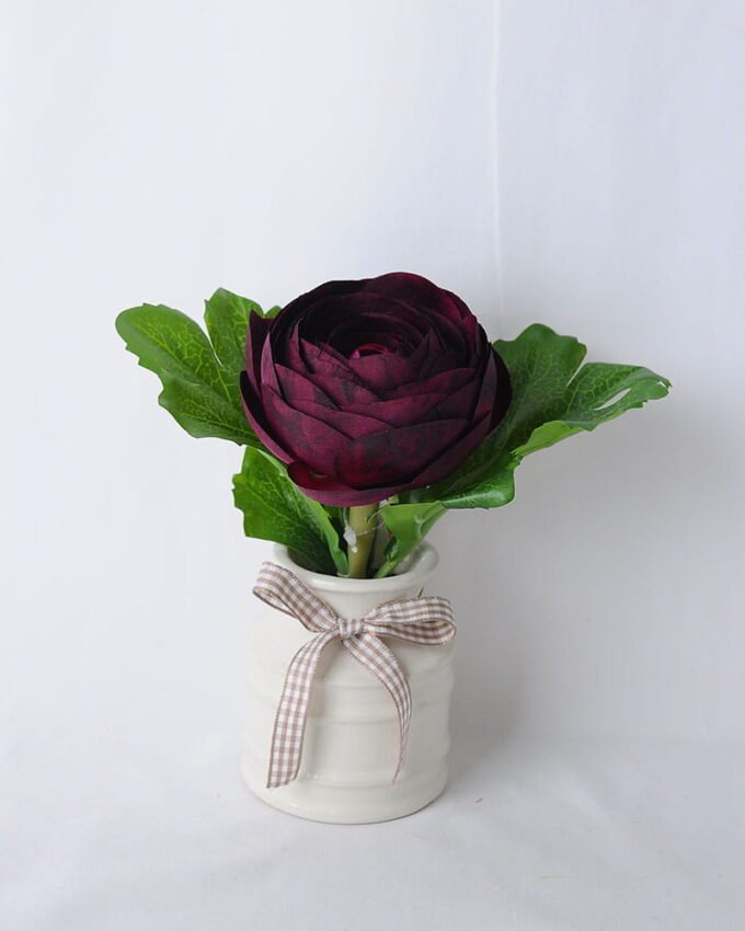 Artificial Flower 18*12*17CM Camellia Rose In Ceramic Pot GS-06919040-Z1