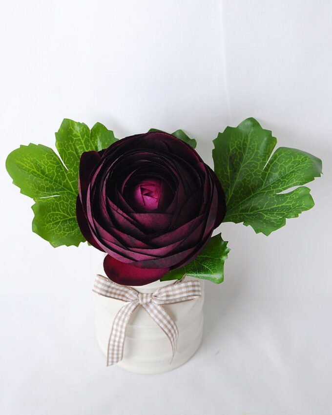 Artificial Flower 18*12*17CM Camellia Rose In Ceramic Pot GS-06919040-Z1