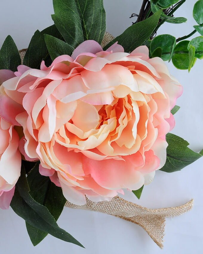 Artificial Flower 70*56cm Peony&Eucalyptus  with metal frame GS-52719047