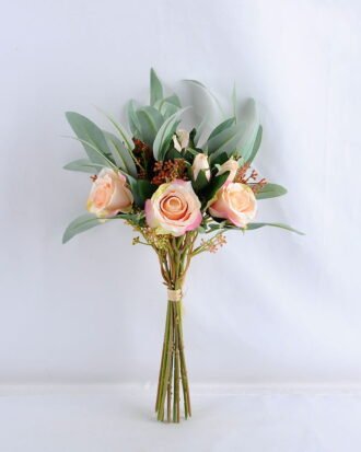 Artificial Flower 30*42CM Rose+Eucalyptus*15 GS-49519003-O1