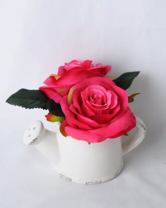Artificial Flower 18*13*13CM Rose In Ceramic Pot GS-06919042-R1