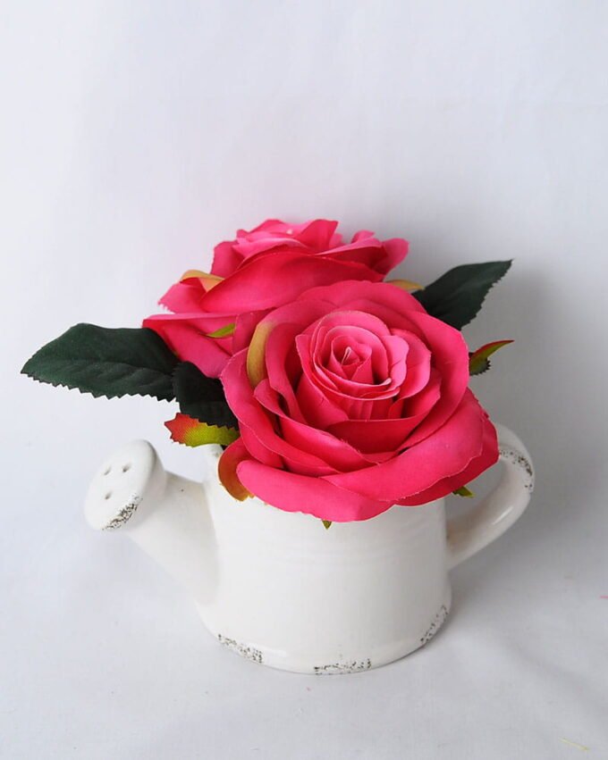 Artificial Flower 18*13*13CM Rose In Ceramic Pot GS-06919042-R1