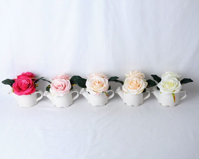 Artificial Flower 18*13*13CM Rose In Ceramic Pot GS-06919042-R1