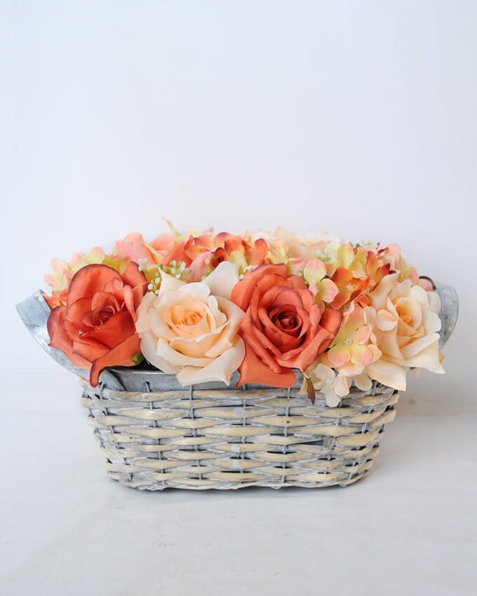 Artificial Flower 28*18*15CM Rose in basket GS-06919033-C1