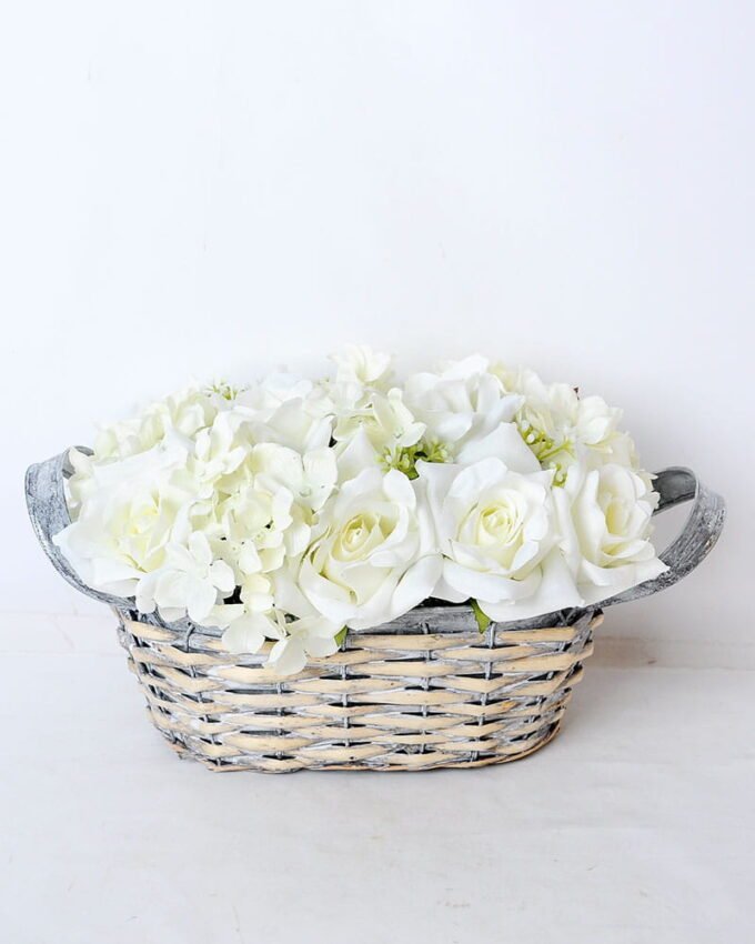 Artificial Flower 28*18*15CM Rose in basket GS-06919033-W1