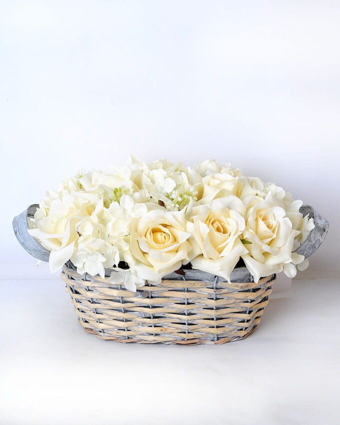 Artificial Flower 28*18*15CM Rose in basket GS-06919033-W2