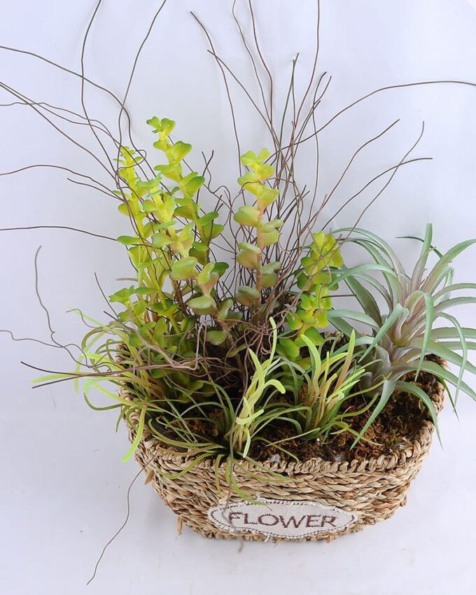 Artificial Flower 29*15*29CM Succulent in basket GS-30319007+P