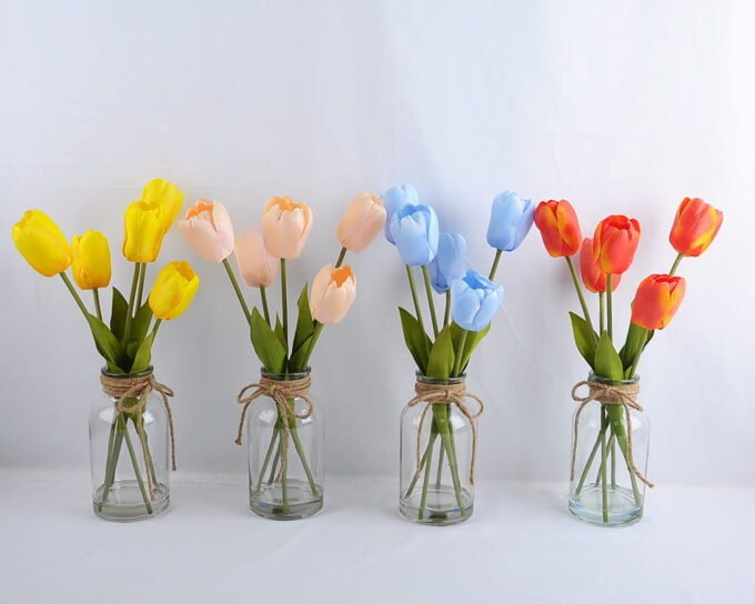 Artificial Flower 23*24*44CM TULIP*6 IN GLASS POT WITH FAKE WATER GS-52719029-C1