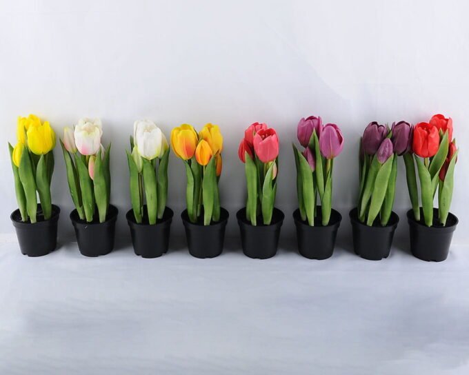 Artificial Flower 9*5*26CM Tulip*5 in plastic pot GS-24519011-R1