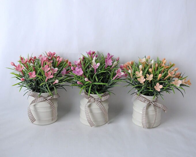 Artificial Flower 16*16*16CM Wild Flowers In Ceramic Pot GS-06919038-C1