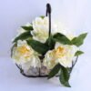 Artificial Flower 30*25*26cm peony in metal frame with flax bag GS-06919022-W1