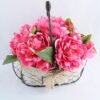 Artificial Flower 30*25*26cm peony in metal frame with flax bag GS-06919022-Z1