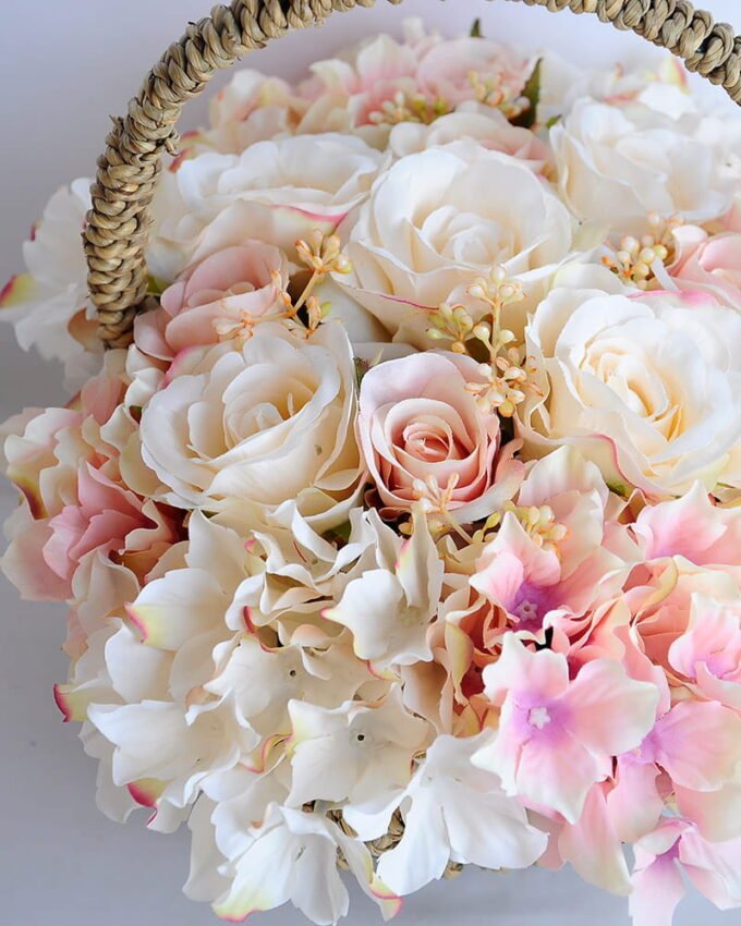 Artificial Flower 27*20*22cm rose hydrangea in basket GS-06919026-C1