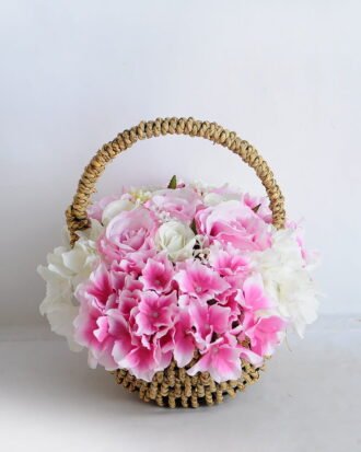 Artificial Flower 27*20*22cm rose hydrangea in basket GS-06919026-P2
