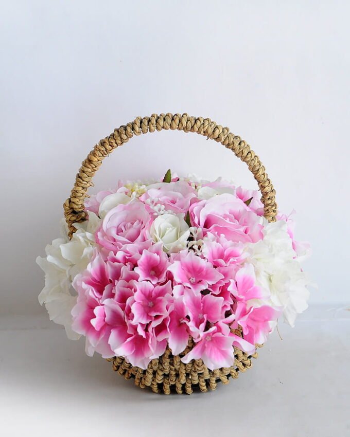 Artificial Flower 27*20*22cm rose hydrangea in basket GS-06919026-P2